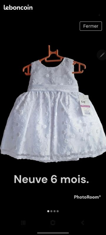 Valeur 39,99 Superbe robe 👗 de cérémonie Neuve taille 6 mois (image 1)