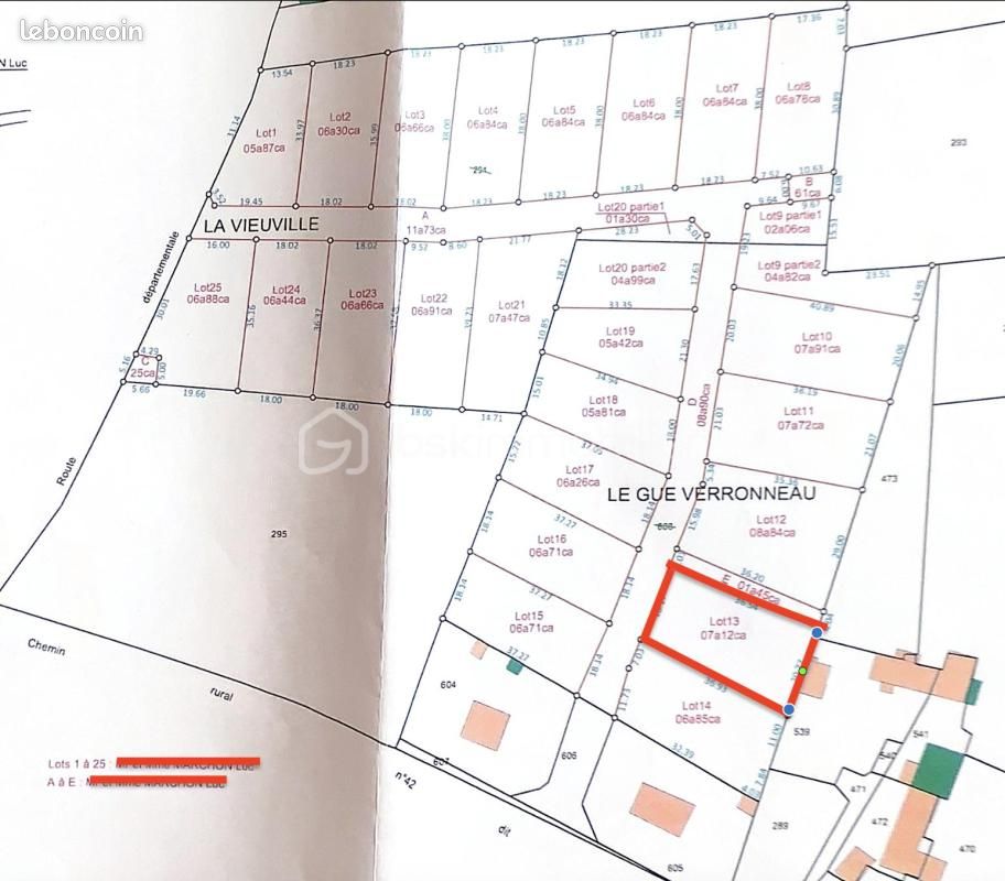 Terrain 712 m² · à Bonneval · 52 200 €