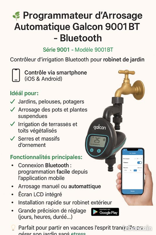 Programmateur arrosage automatique Bluetooth Galcon 9001BT (image 3)