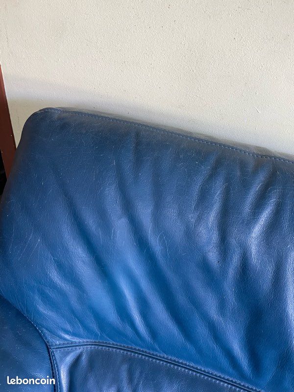 Canape cuir bleu (image 5)
