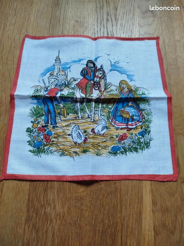 Vintage lot de 3 mouchoirs 25x25cm (image 2)