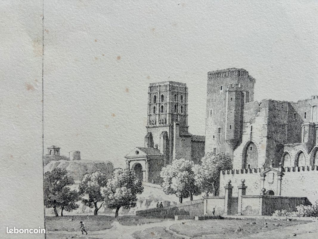 Gravure Avignon Palais des Papes 1818 (image 5)