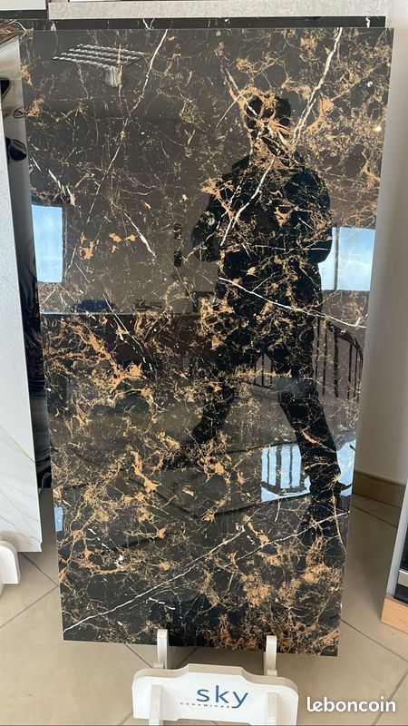 ✨ Carrelage 1er choix / Marbre noir POLI - 60x120 (image 2)
