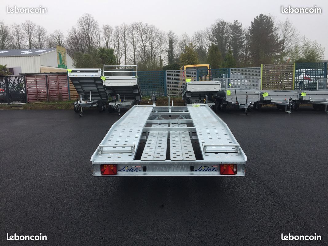 Remorque porte-voiture Lider 2essieux 2700 kg roues dessous (image 4)
