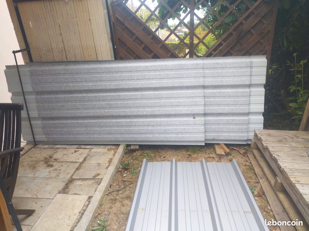 Tôles de couverture grises floquées 4 ondes (image 2)