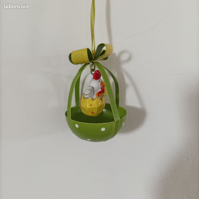 Décoration pâques oeufs, poule à suspendre et poussin (image 2)