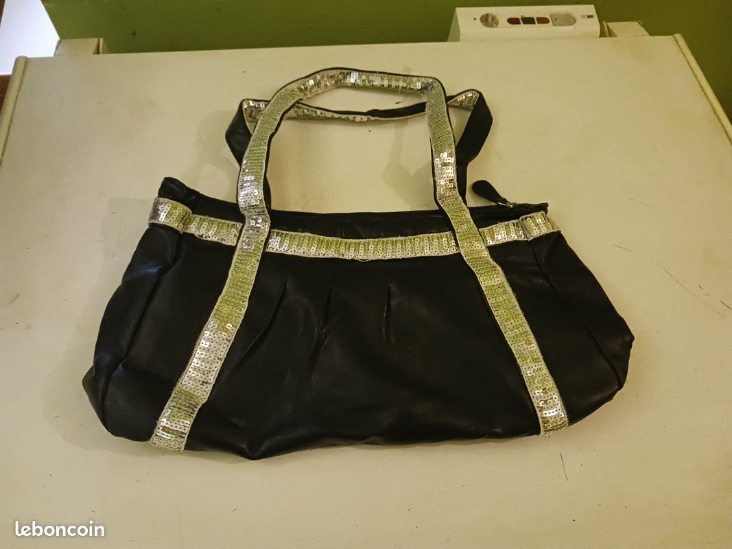 Sac à Main Pailleté Noir - Style Messenger/bandoulière - Occasion - Sans Marque