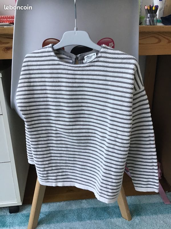 Pull marinière printemps Cyrillus, 6 ans, neuf (image 1)