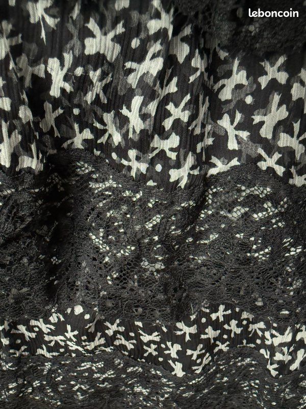 Jupe SANDRO motif noir et blanc cassé (image 3)