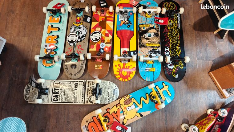 Skateboard Complet Skate Cartel 7.5 – 7 Plis érable Canadien, Double Kick, Roues 52mm, ABEC-5, Pour Freestyle Et Tricks