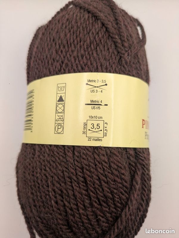 Pelote de laine / acrylique - 50g ≈ 115 m - couleur chocolat - Pingouin - Neuve (image 8)