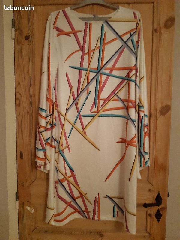 Robe femme taille unique viscose blanche (image 2)