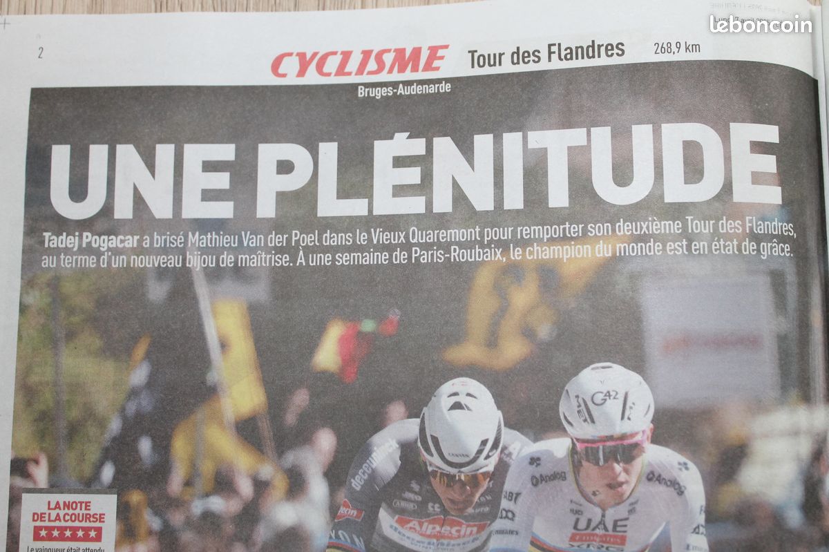L’Equipe du 7/4/2025 - LA REPONSE - Tadej Pogacar - Tour des Flandres - OM - (image 5)
