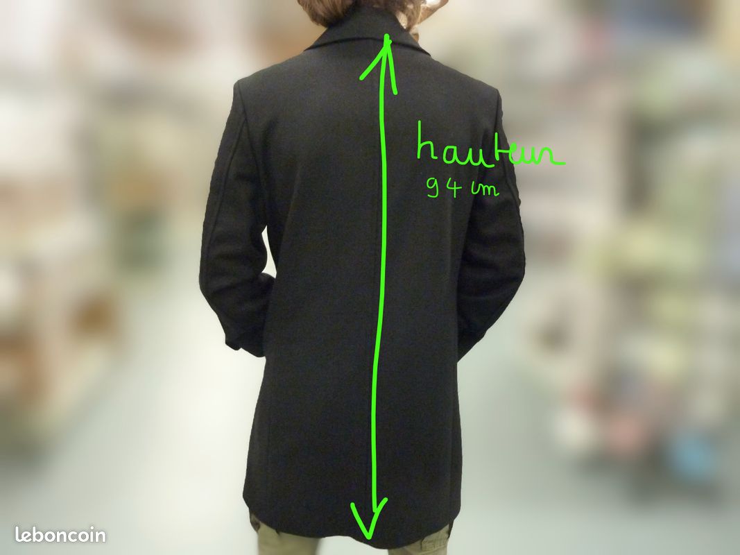 Manteau noir homme, laine et cachemire, état neuf de chez Burton (image 10)