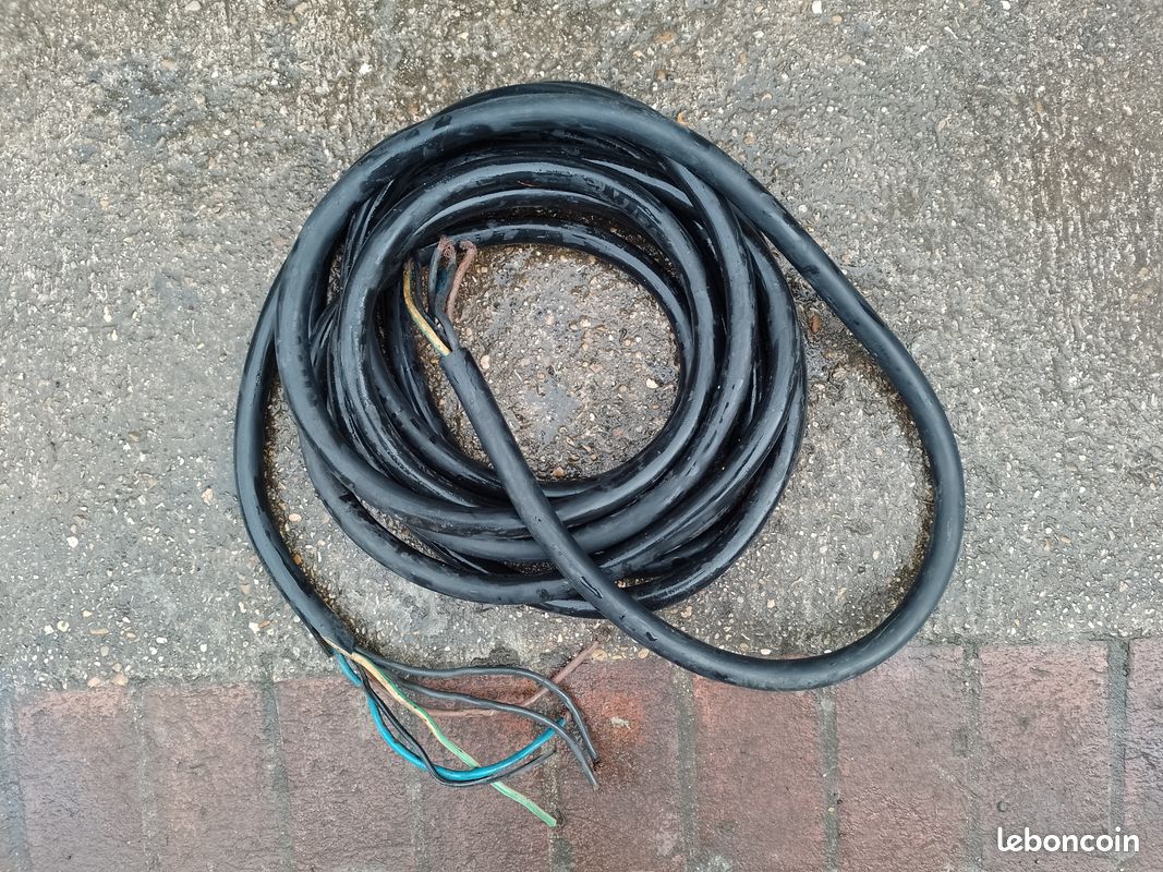 Gros Câble électrique noir cuivre souple 10 mètres / 5 fils H07RN-F5G10AENOR (image 3)