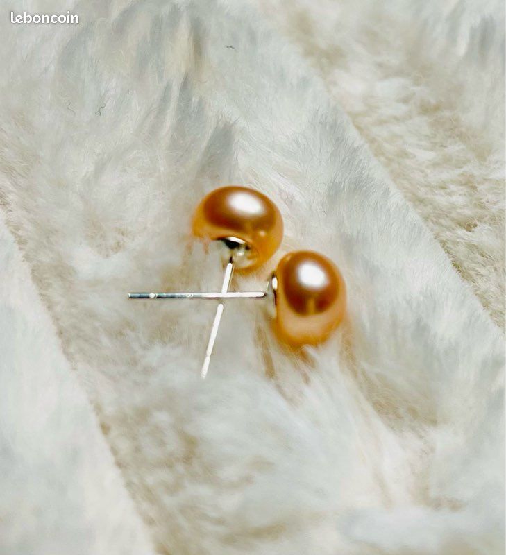 Boucles d’oreilles, en perles d'eau douce (image 2)