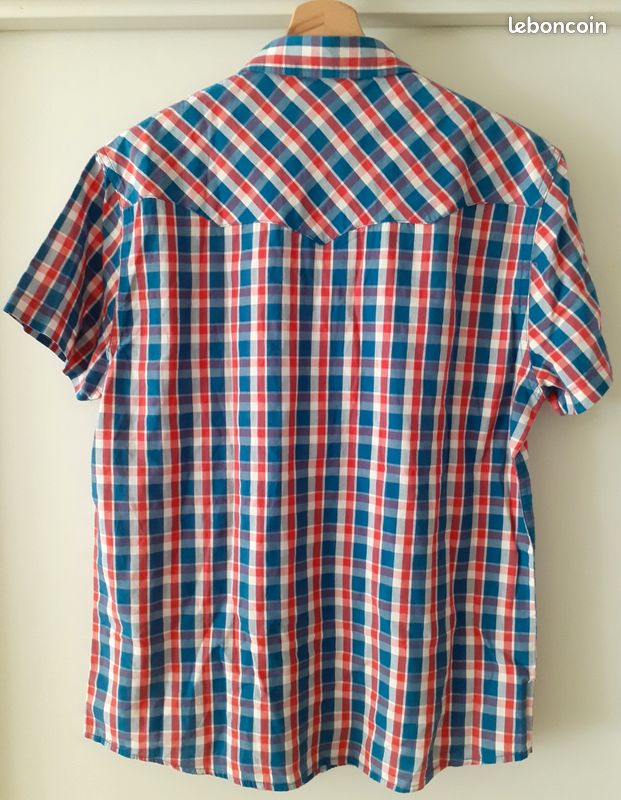 Chemise à carreaux Wrangler chemisette à manches courtes pour homme taille M (image 2)
