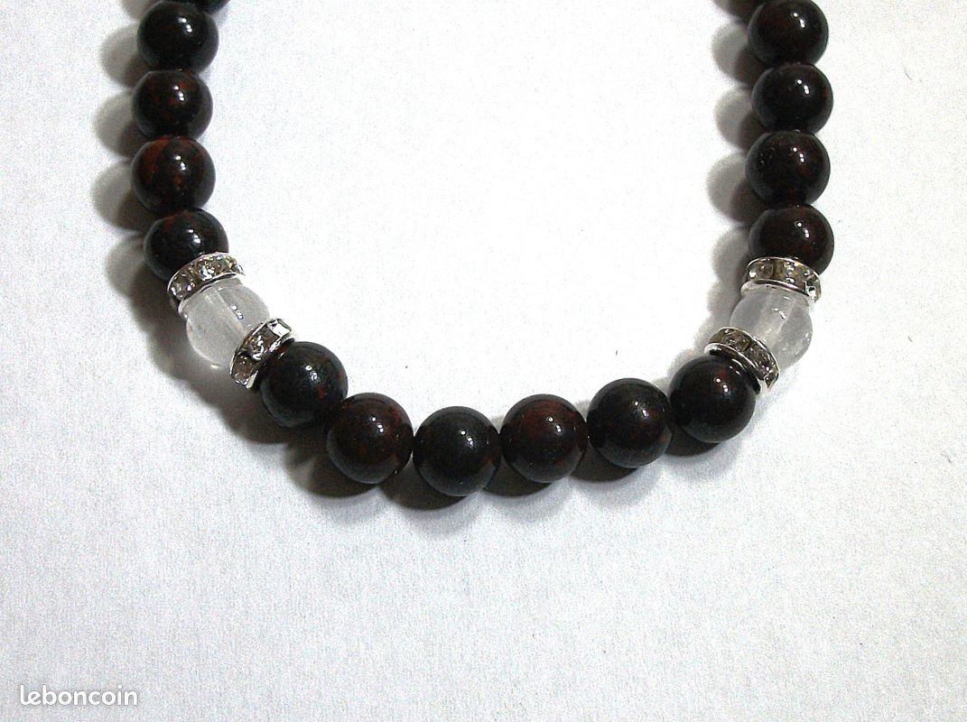 Bracelet héliotrope et cristal de roche (image 2)