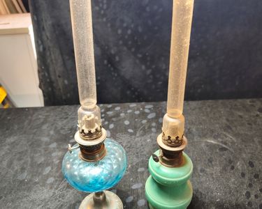 Cabilock Lot De 2 Lampes À Huile Rétro en Verre Brûleur Vintage pour Décoration De Table Centre De Table Sûres Et Robustes