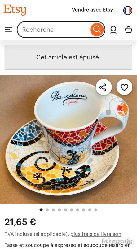 Vend trio de trois jolies tasses mosaïques barcelona gandi (neuf) (image 5)
