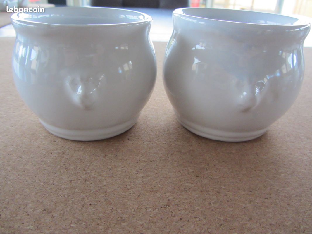 Duo de pots blancs céramique (image 1)