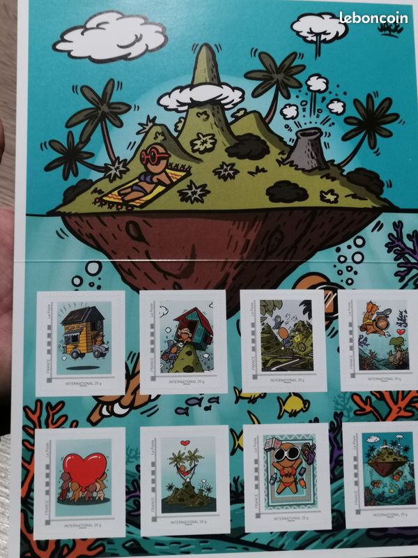 Lot N°2 , Belle Planche de 8 timbres Gouzou , artiste street art JACE (image 5)