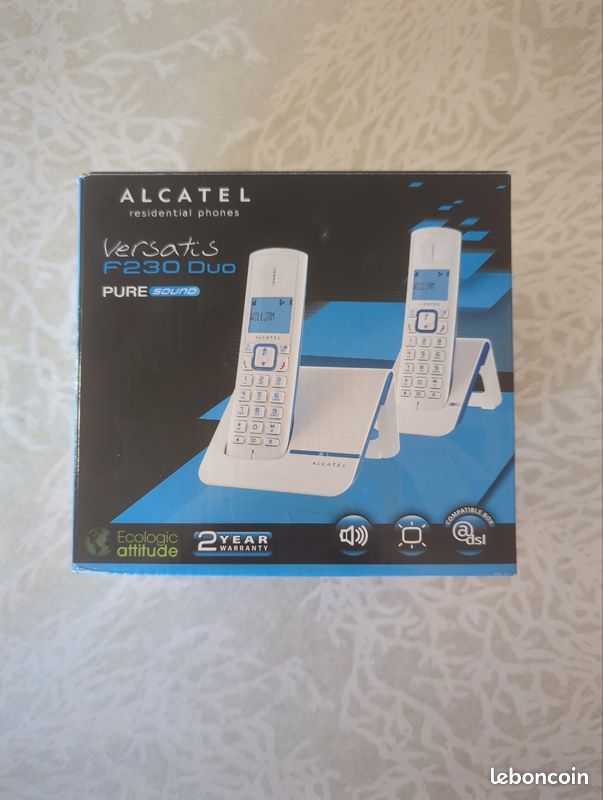 Lot 2 téléphones sans fil Alcatel F230 Duo (image 1)