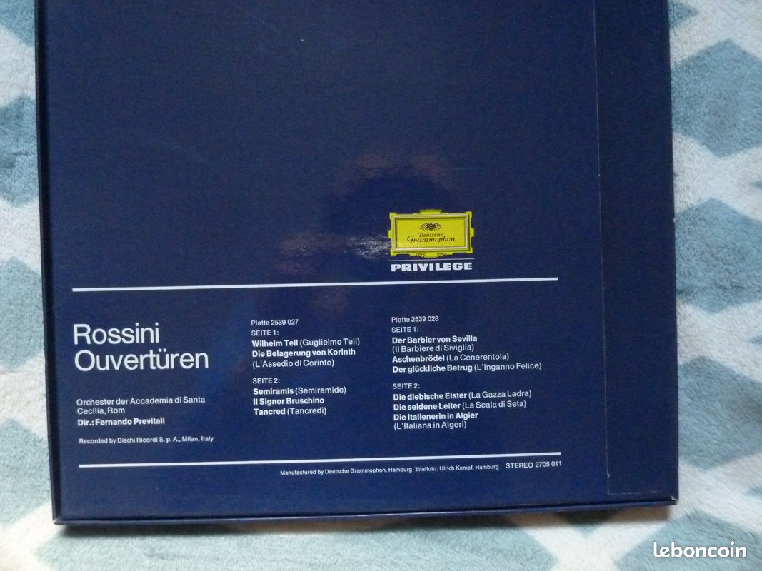 ROSSINI - ouvertures : Barbier de Séville,Tancred.... 2 disques vinyles (image 2)