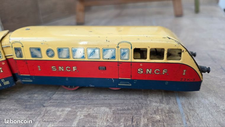 Autorail Hornby O – État 1935s – Rouge Et Jaune – Acier Embouti – France – Occasion