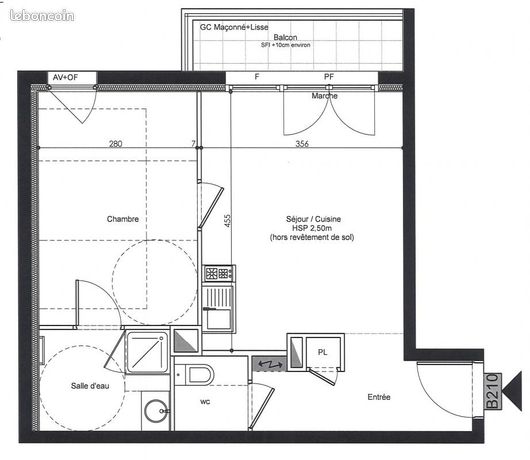 Appartement 2 pièces 36 m²