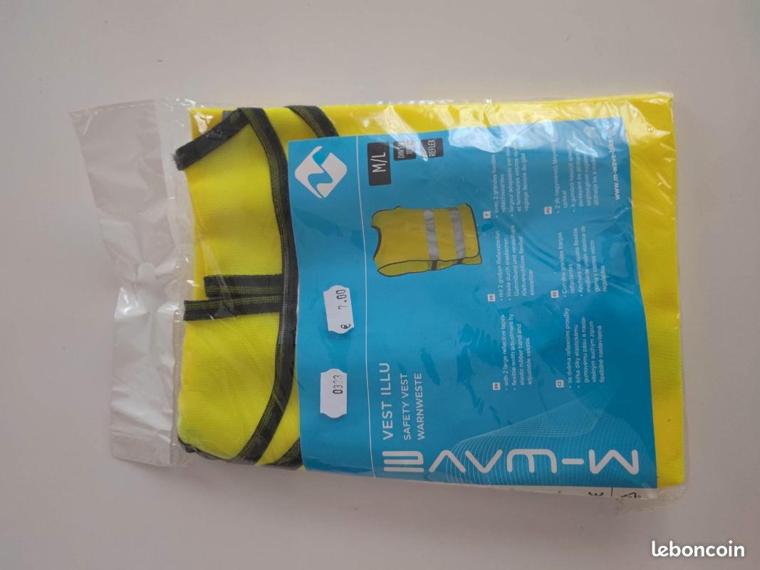 Gilet jaune réfléchissant de sécurité M-Wave, vélo taille M/L (image 1)