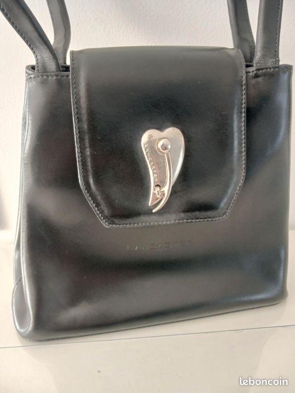 Sac à Dos Vintage Lancaster En Cuir Noir - Petit Modèle - Occasion Bon état