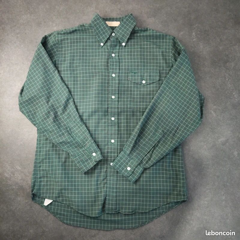 Chemise Columbia Homme XL – Flanelle à Carreaux Vert/bleu, Manches Longues, Vintage 90's
