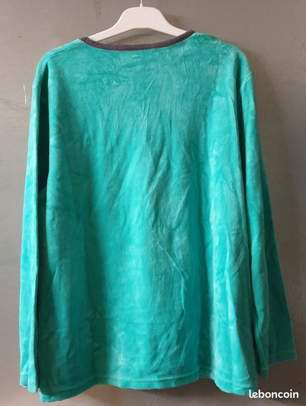 Pull peau de pêche vert chat taille M (image 2)