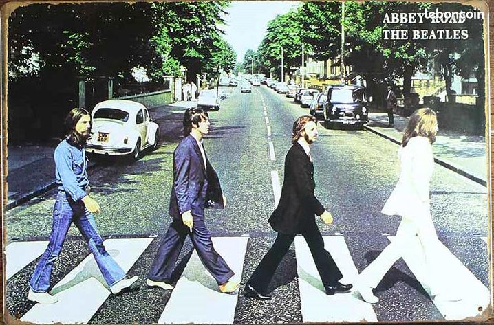 30 X 20 Plaque Acier Décoration Vintage Beatles Abbey Road (image 1)