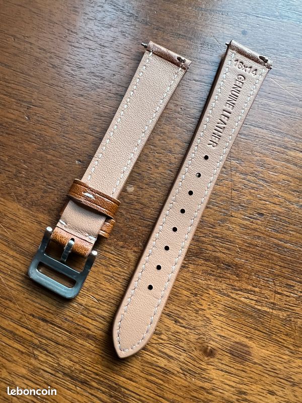 Bracelet De Montre En Simili-cuir Marron - Largeur 18 Mm - Style Vintage - Neuf Sans étiquette - Compatible Avec Nombreuses Marques (Seiko, Citizen, Timex, Etc.)