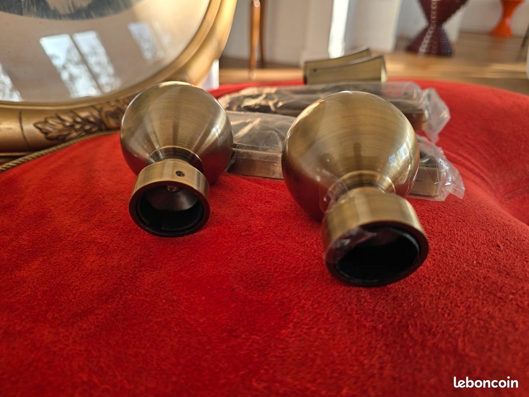 Lot de 2 embouts tringle (D20 mm) Jim Bouchons Or - Accessoire et