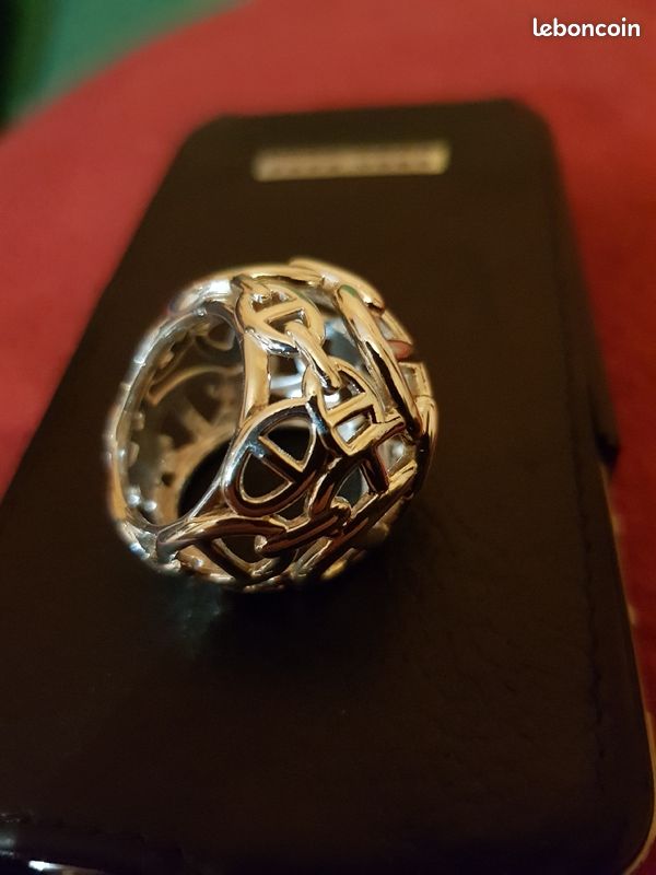 Bague chaine d'ancre bombé argent massif (image 4)