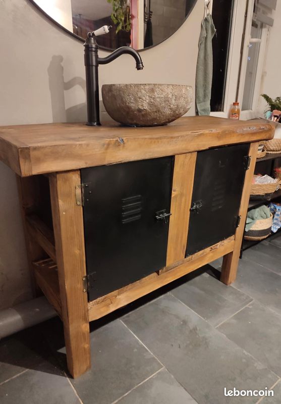 Meuble bois style établi (image 6)