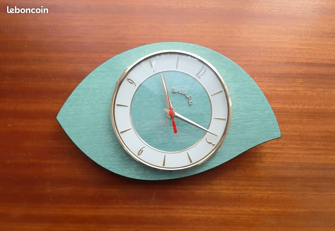 Horloge Formica vintage 60's reconditionnée (image 1)