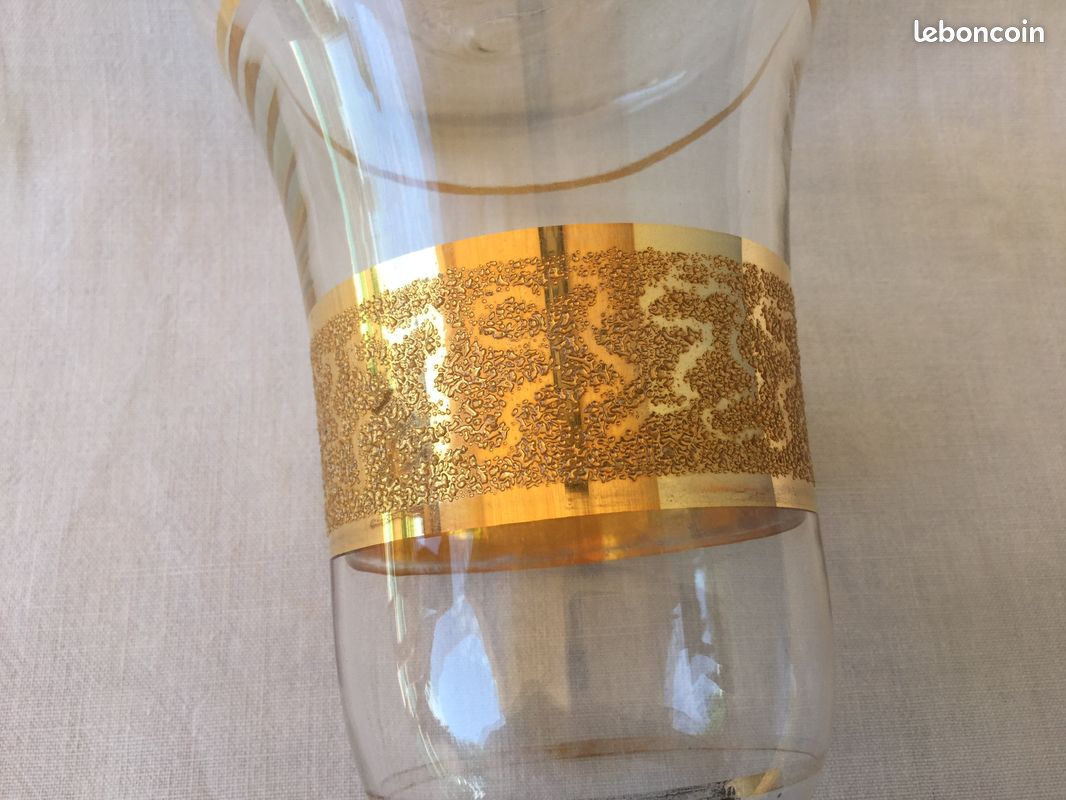 Carafe vintage dorée à l’or fin (image 3)