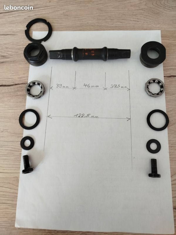Manivelle pédalier vélo axe carré avec plateau intégré 170 mm - Équipements vélos