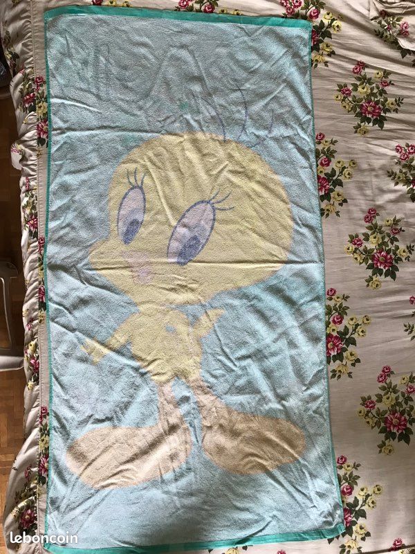 Serviette de plage en coton vintage Tweety Bird Looney Tunes de