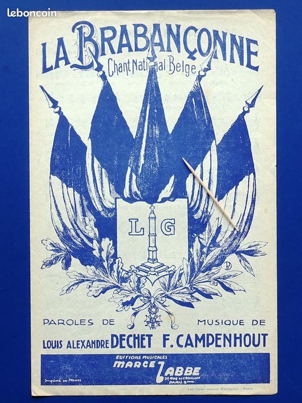WW2 – Partition La Brabançonne - Chant national belge (image 1)