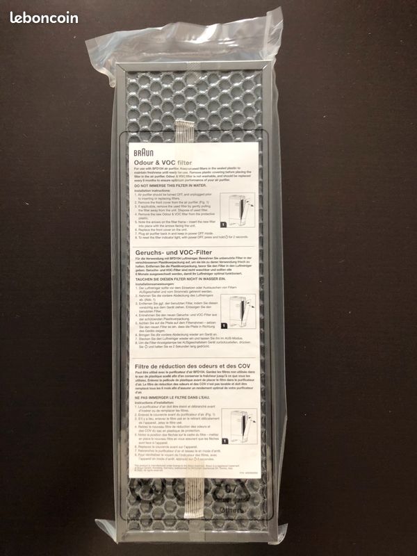Vhbw 2x Filtres Charbon Actif Pour Braun BRFV1E - Purificateur D'Air Haute Performance