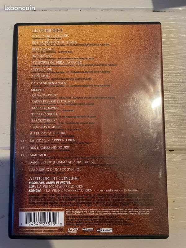 DVD Liane Foly Acoustique Tour au Palais des Sports (2000) (image 2)