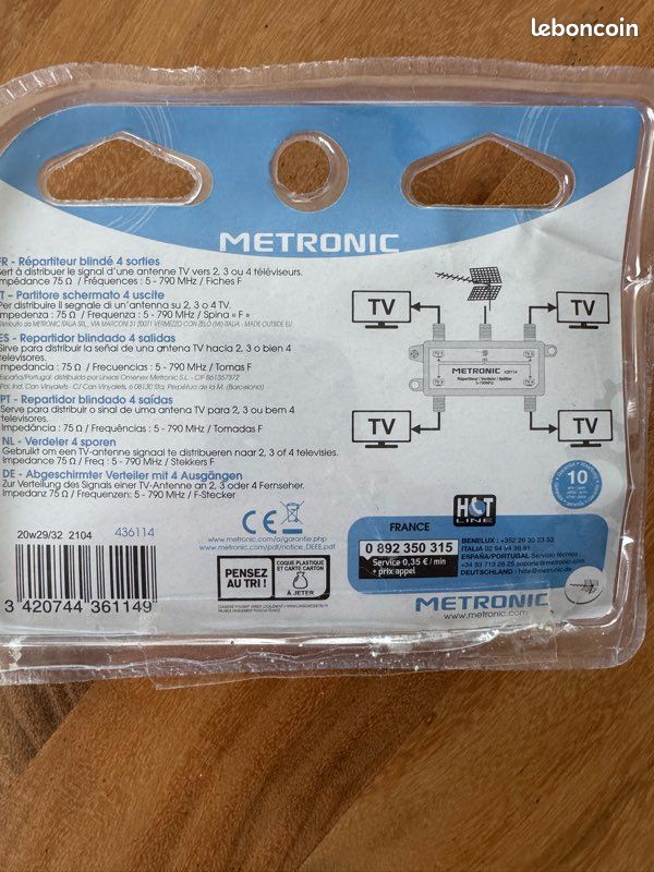 Répartiteur Blindé 4 Voies Metronic 436304 - Signaux Hertziens Et Satellites