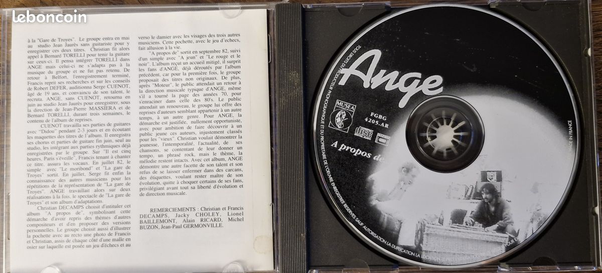 CD Ange – À propos de… (Rock progressif) (image 3)