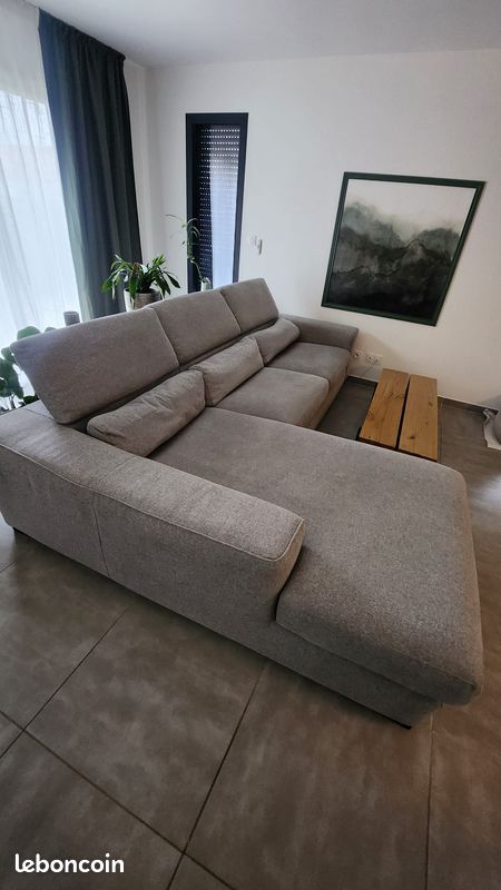 Canapé meridienne gris (image 4)