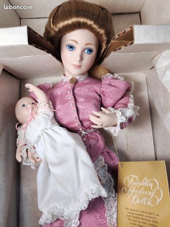 Poupée ancienne porcelaine franklin héritage Amy, 1984 - 40 cm